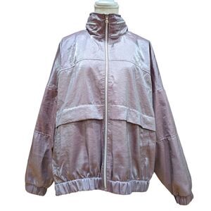 NOIZE Women's SAIGE Mauve Long Sleeve Mock Neck Full Zip Windbreaker Jacket XXL